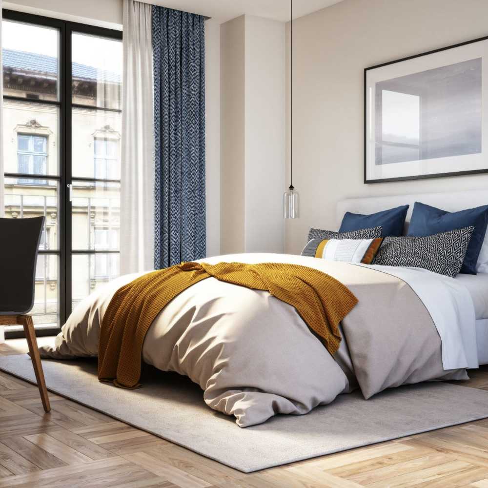 Bedroom with natural lighting 1210 Washington in Hoboken, New Jersey