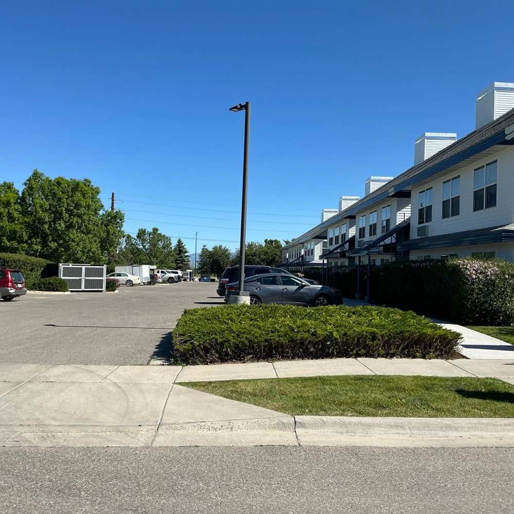 Parking area of community at Baxter Apartments in Bozeman, Montana