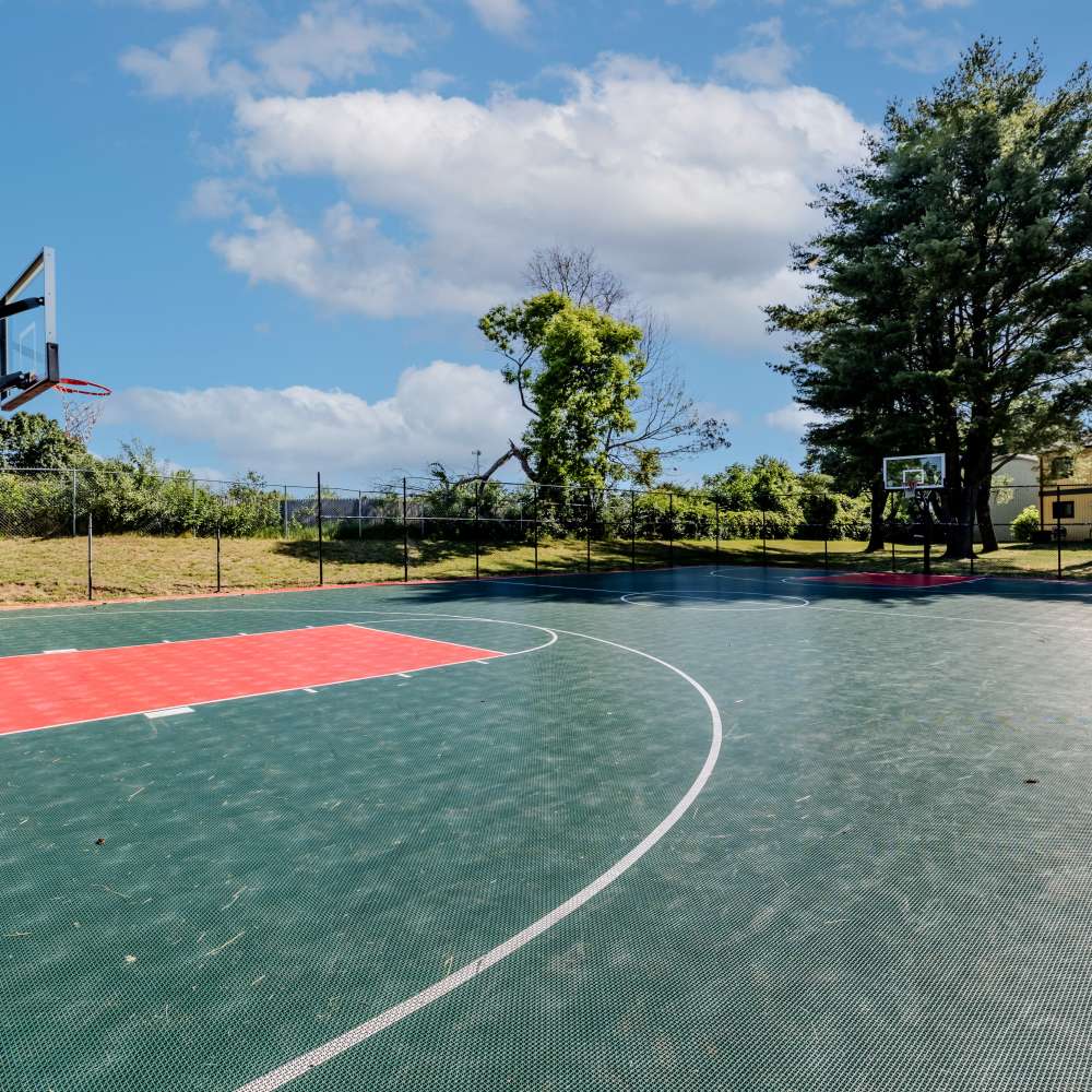 Basketball court at Squire Village in Manchester, Connecticut