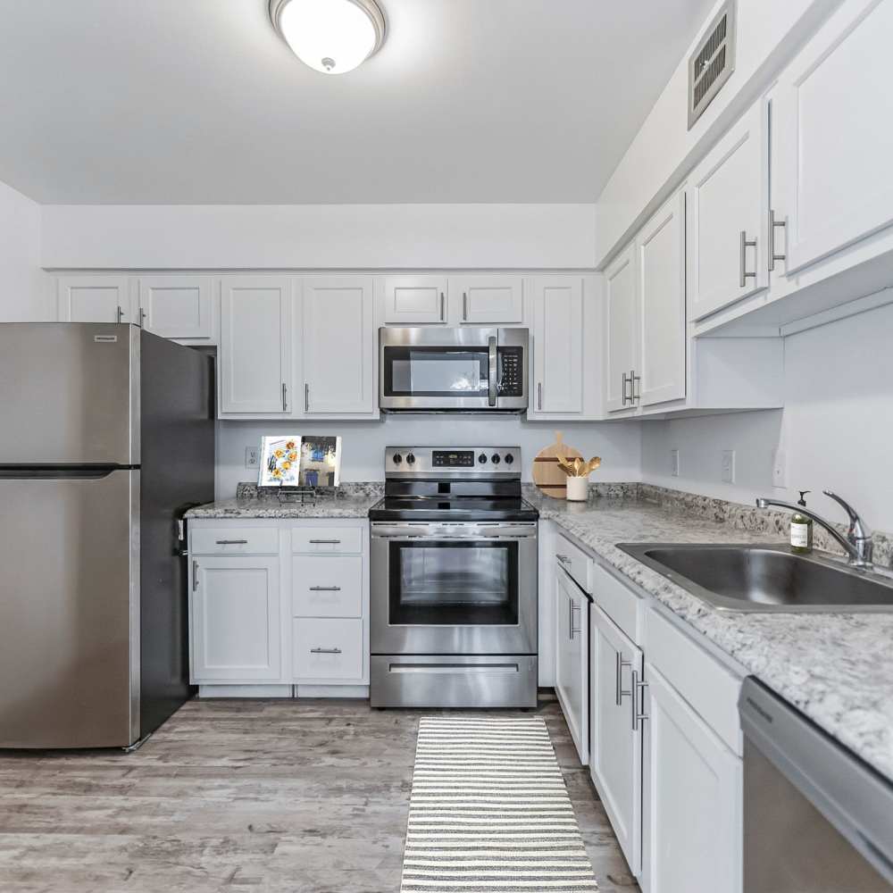 updated white kitchen at Mountain View Terrace in Latham, New York