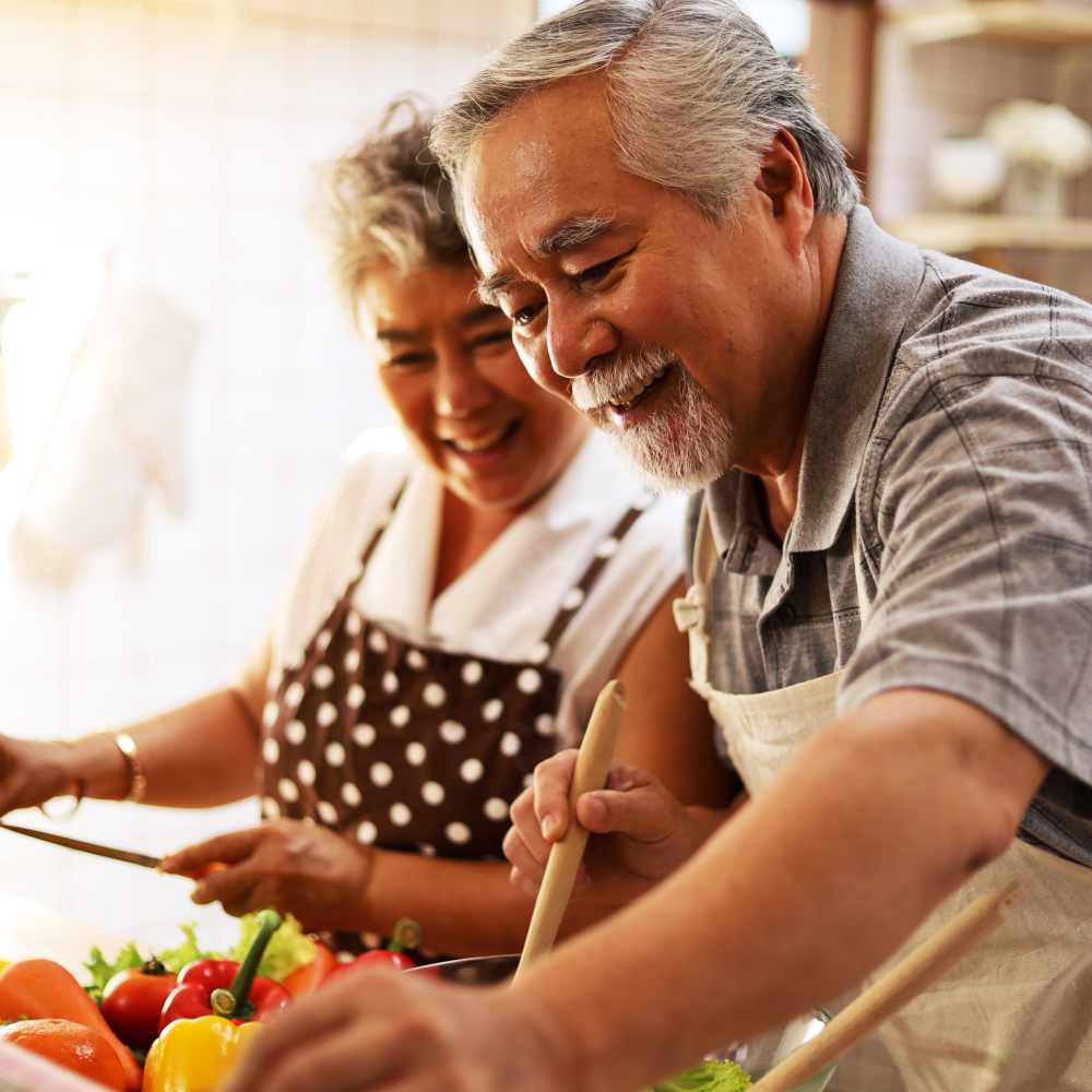 Residents cooking at Pine Grove Manor in Muskegon, Michigan