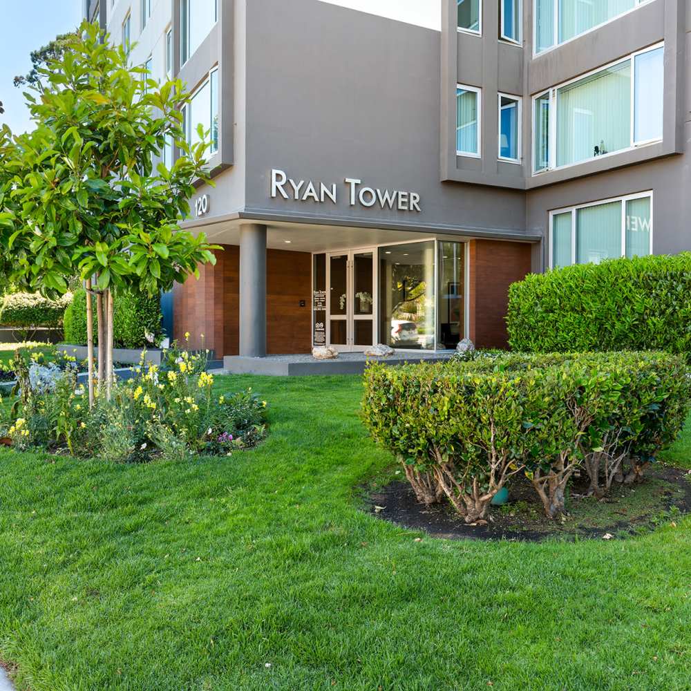 Exterior view of the entrance at Ryan Tower San Mateo, California