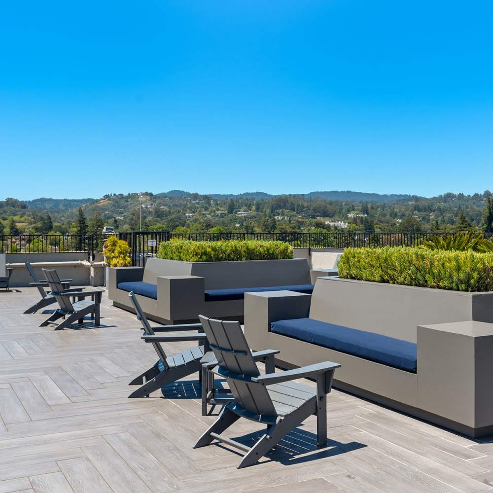 South View of the courtyard at Ryan Tower San Mateo, California