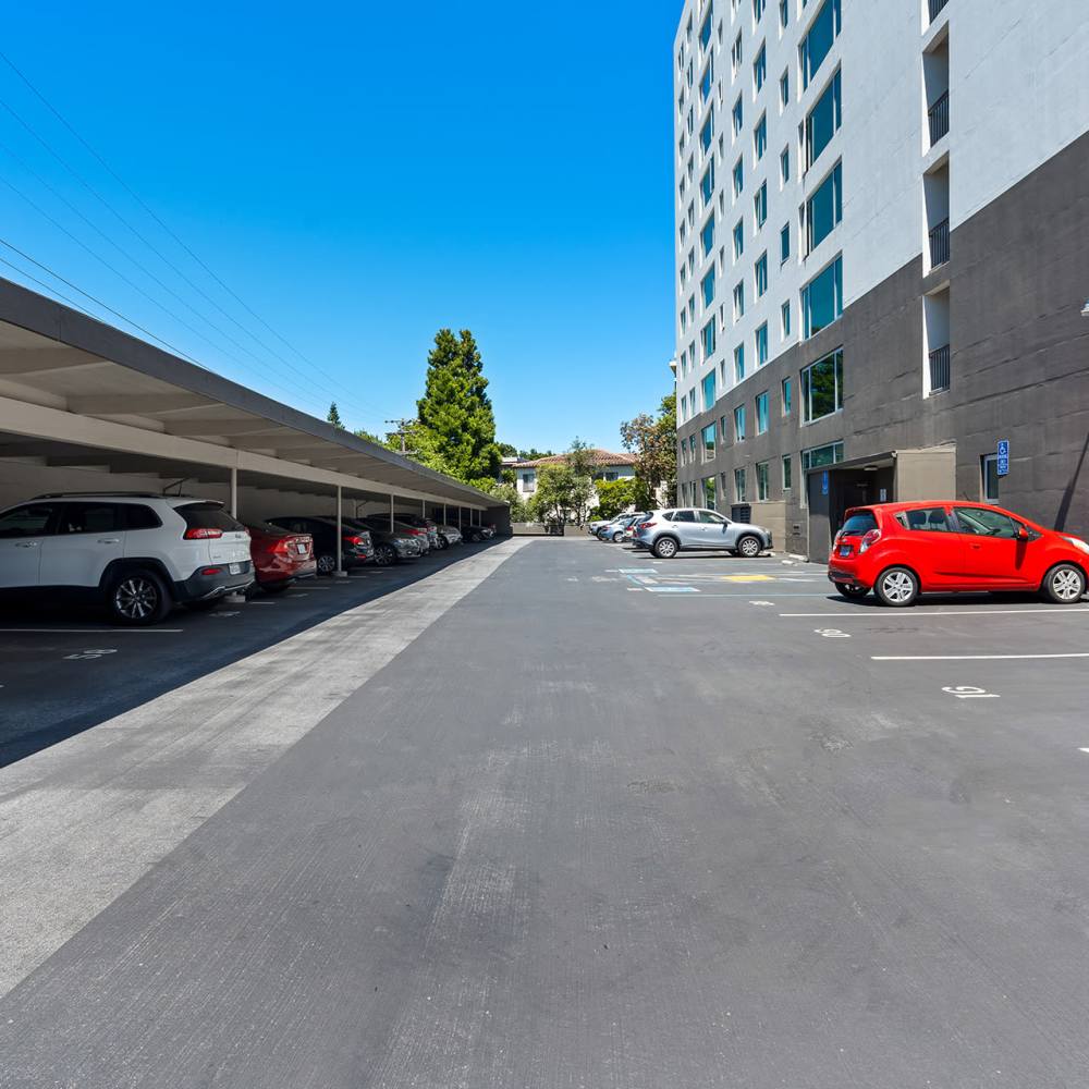 Exterior view of the parking lot at Ryan Tower San Mateo, California