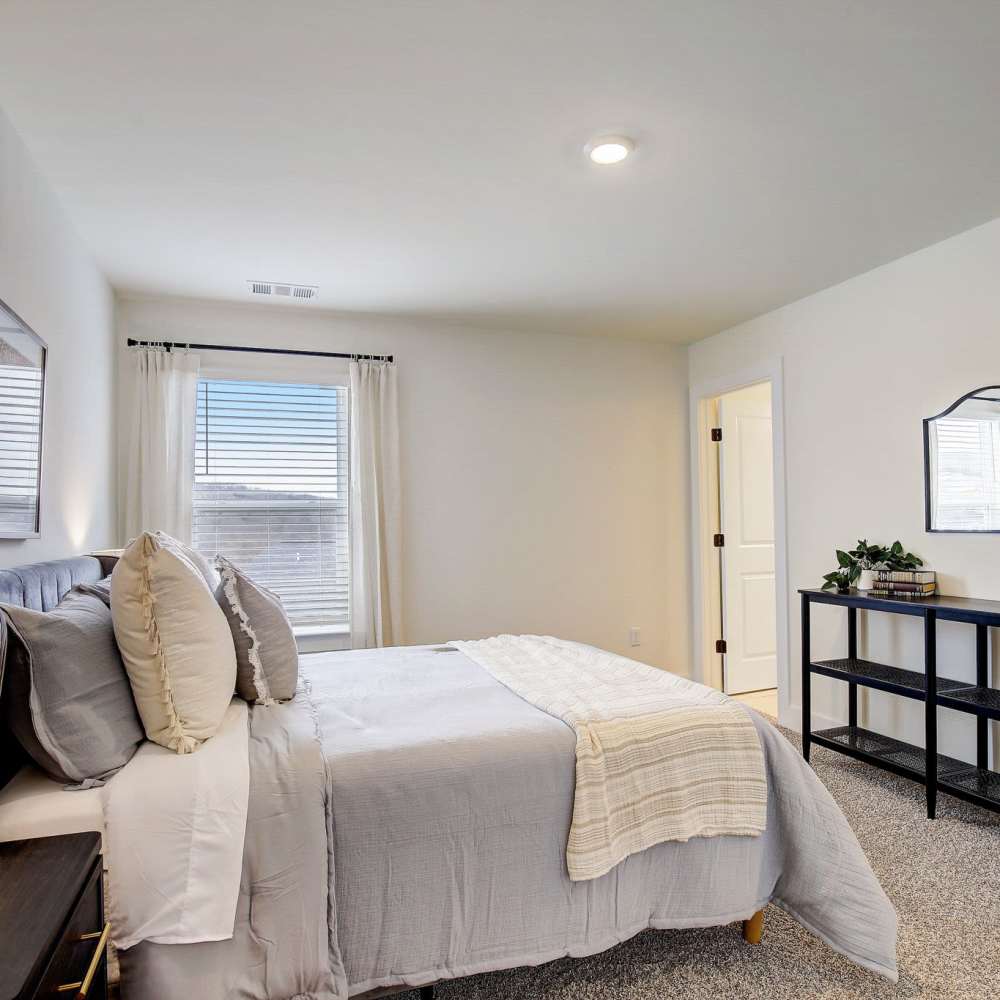 Bedroom with large window for ample natural light at Blakeney Commons in Smyrna, Tennessee
