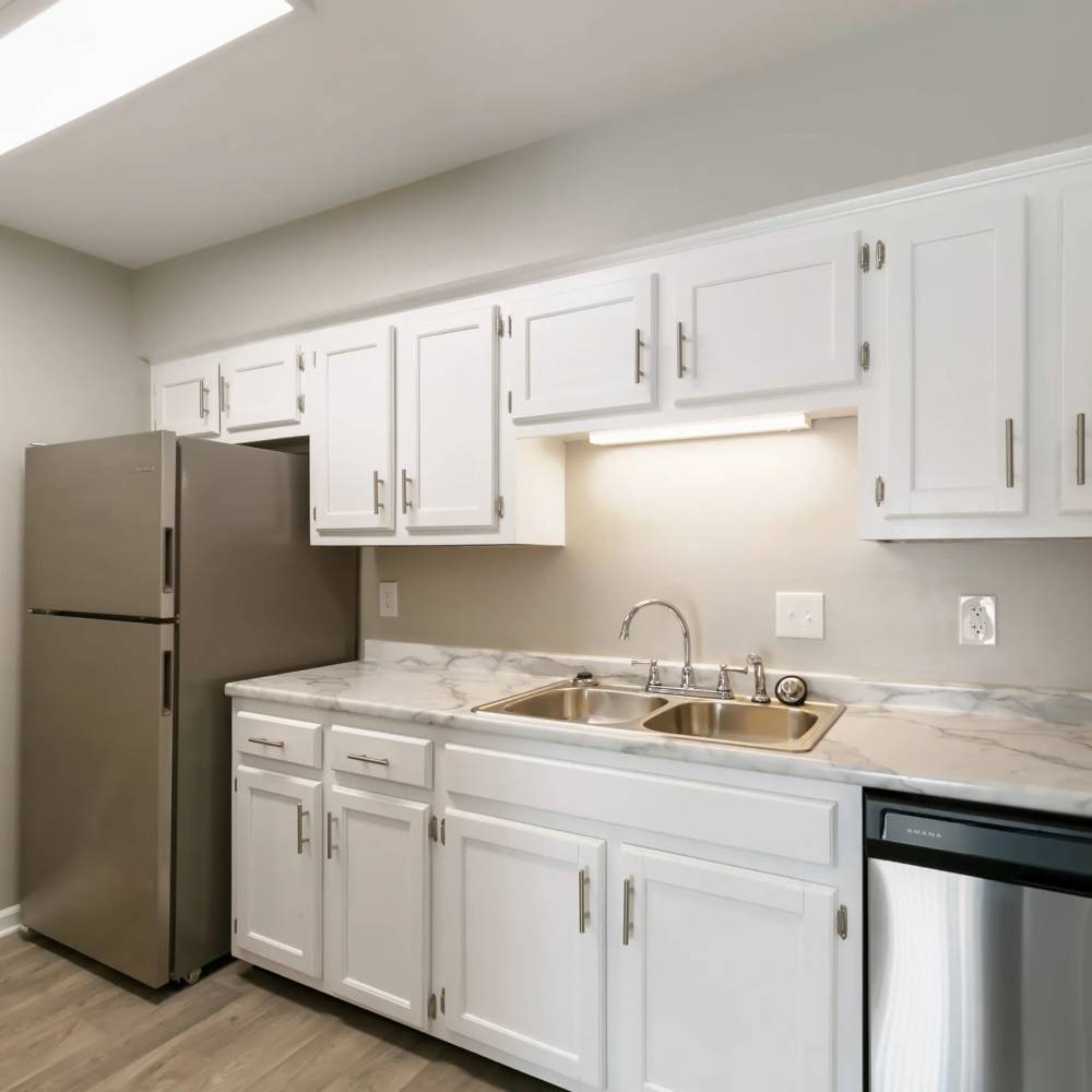 Stainless-steel appliances at The Flats At Wilkinson in White House, Tennessee