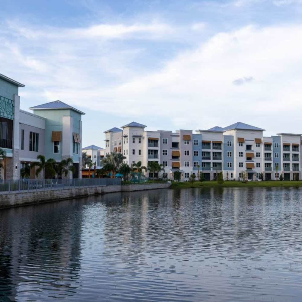 View of the waterfront near Mallory Square at Lake Nona in Orlando, Florida