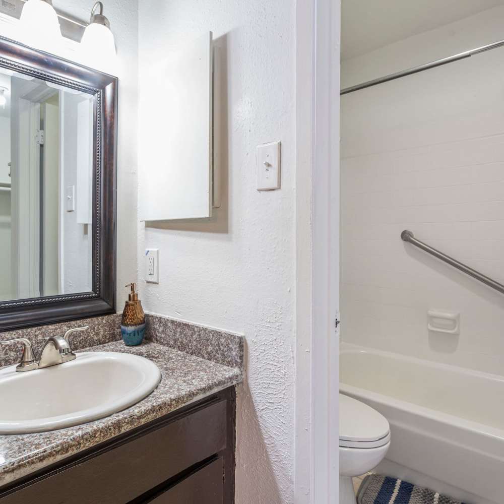 Bathroom with great lighting at Huntington Village And Cambridge Crossing in Houston, Texas