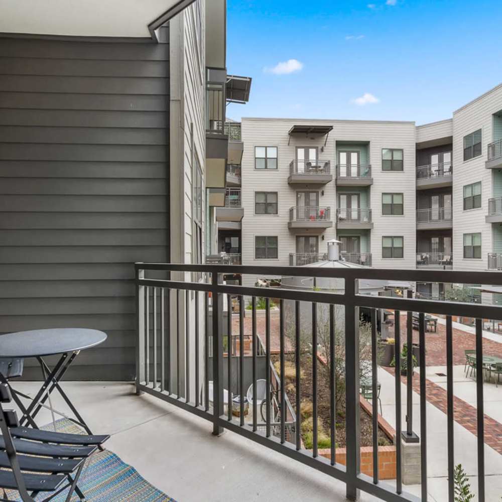 Private balcony at Southline in San Antonio, Texas
