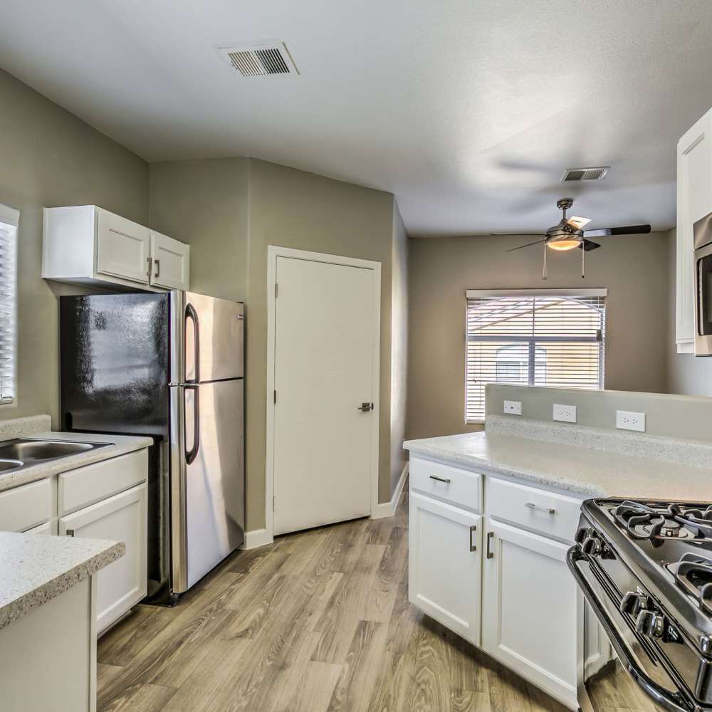 Modern kitchen at Calypso Apartments in Las Vegas, Nevada