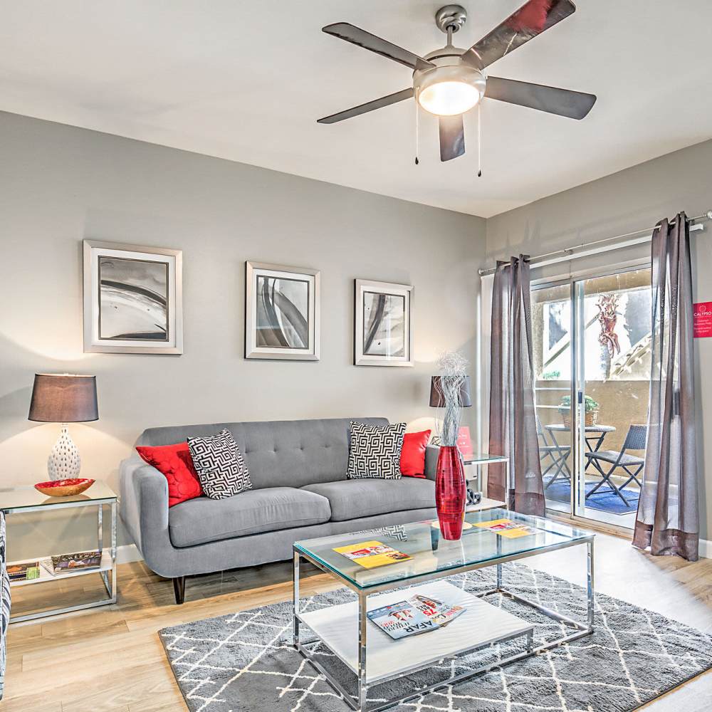 Large open living space at Calypso Apartments in Las Vegas, Nevada