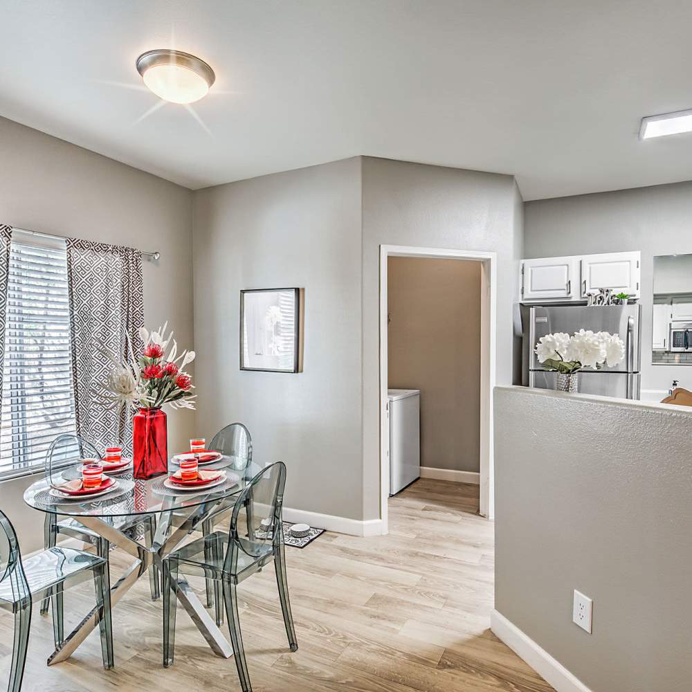 Dinning space right off the kitchen at Calypso Apartments in Las Vegas, Nevada