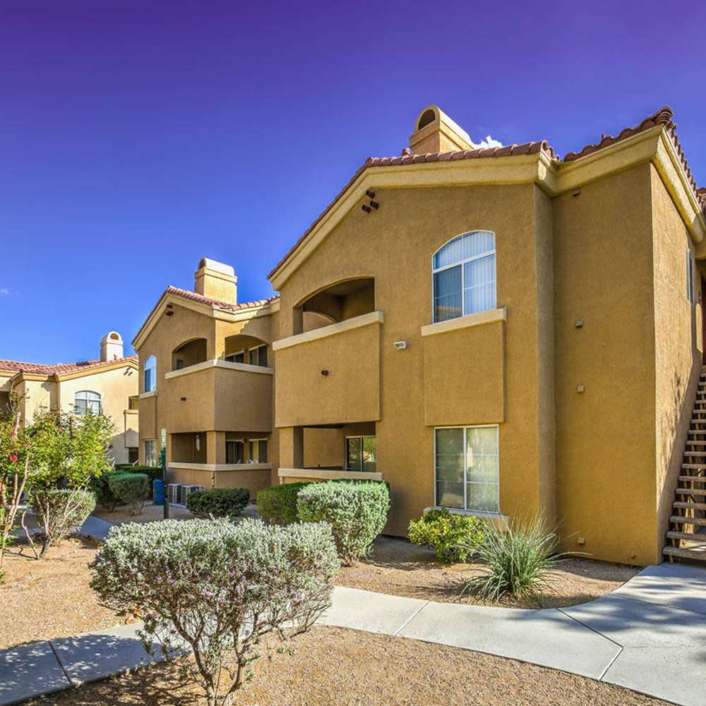 Building exterior view at Calypso Apartments in Las Vegas, Nevada