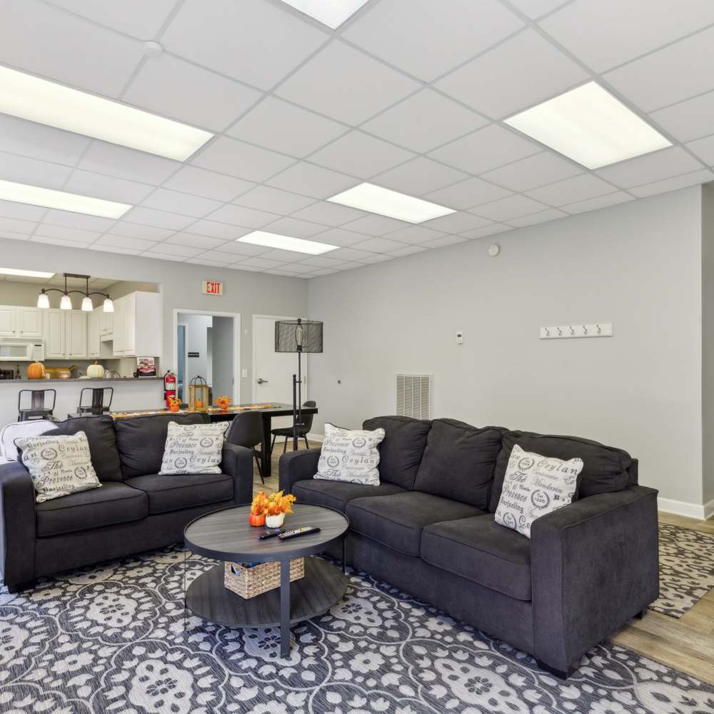 Seating in the clubhouse at Cityvue @5101 in Nashville, Tennessee
