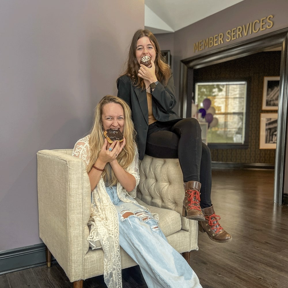 Residents enjoying pastries at The Quarters Manhattan in Manhattan, Kansas