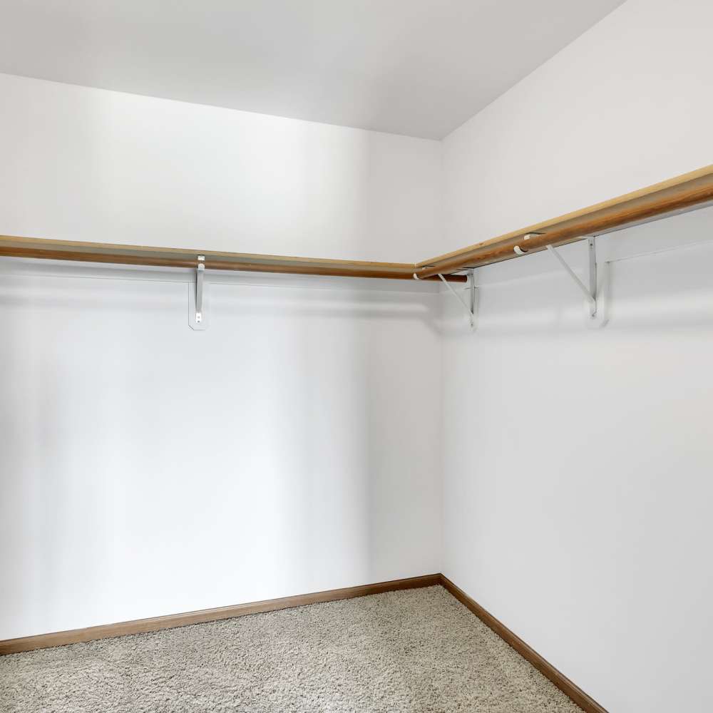 Walk-in closet with lot of room at Prairie Apartments in Salem,Wisconsin