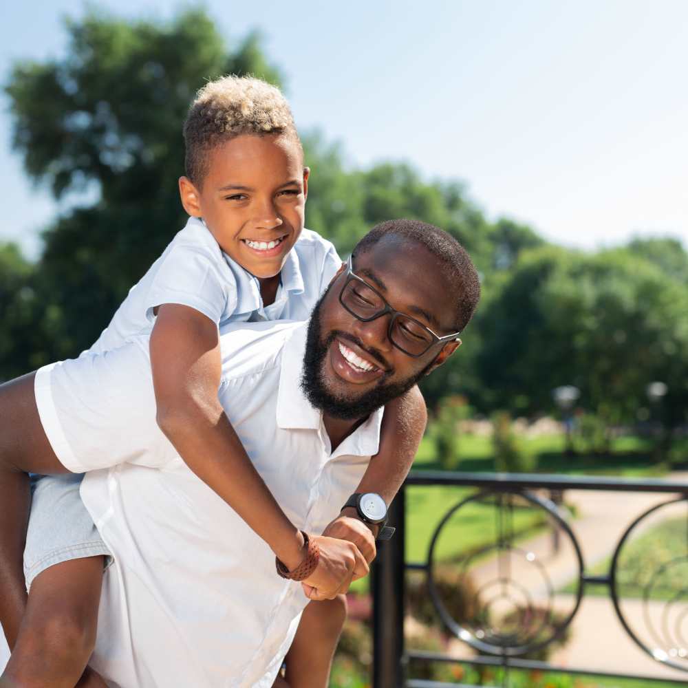 resident and his son at Commonwealth Apartments in Midlothian, Virginia