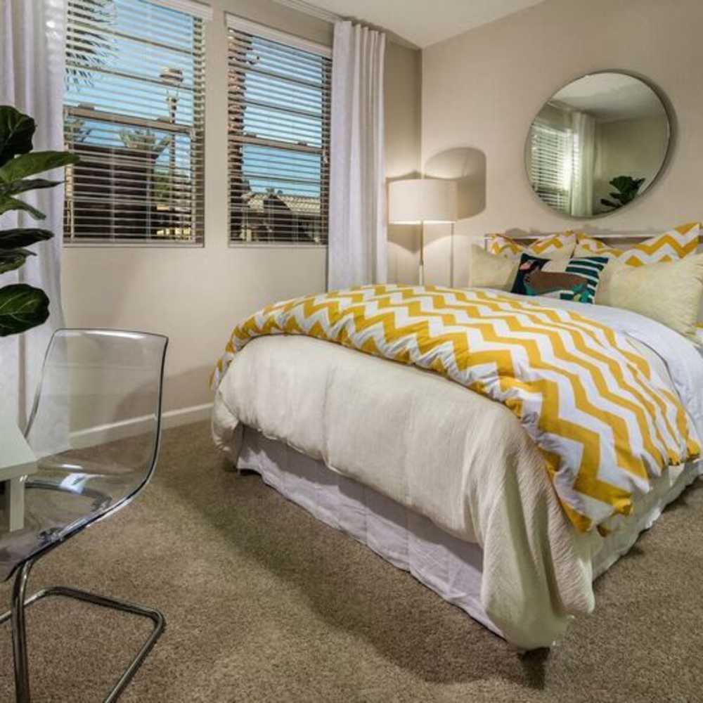 Bedroom at Solimar Luxury Homes in Wilmington, California