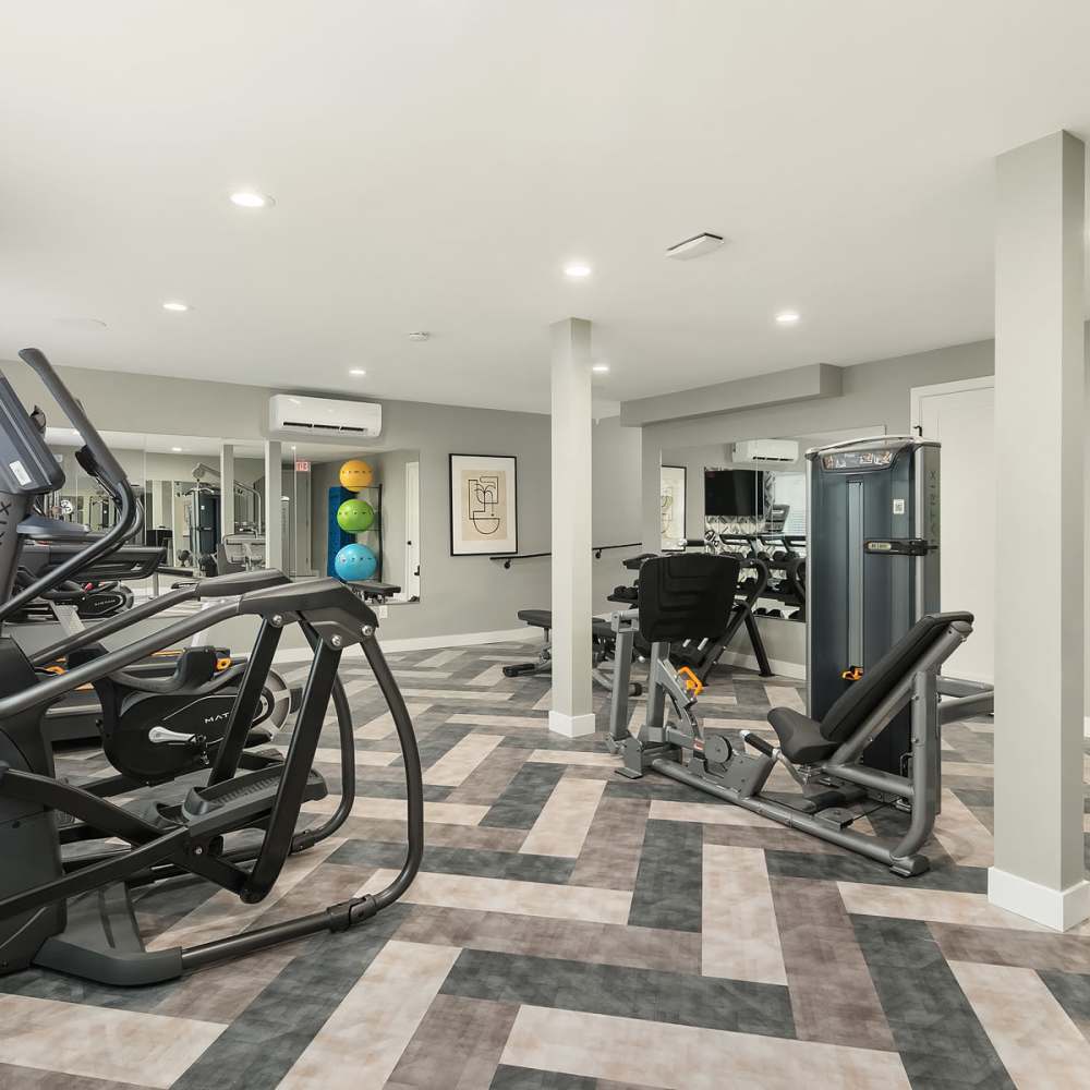 Fitness center with plenty of equipment Cascadia at Fairwood Landing in Renton, Washington