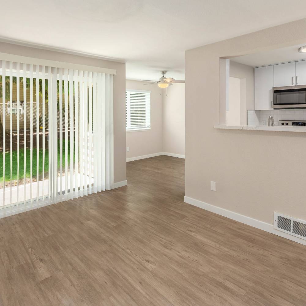 Living space with wood accents Cascadia at Fairwood Landing in Renton, Washington