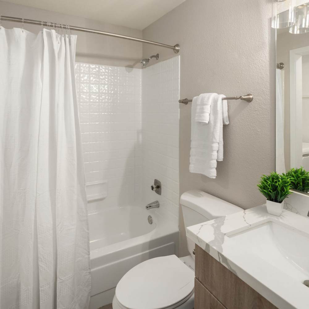 Bathroom with large vanity Cascadia at Fairwood Landing in Renton, Washington
