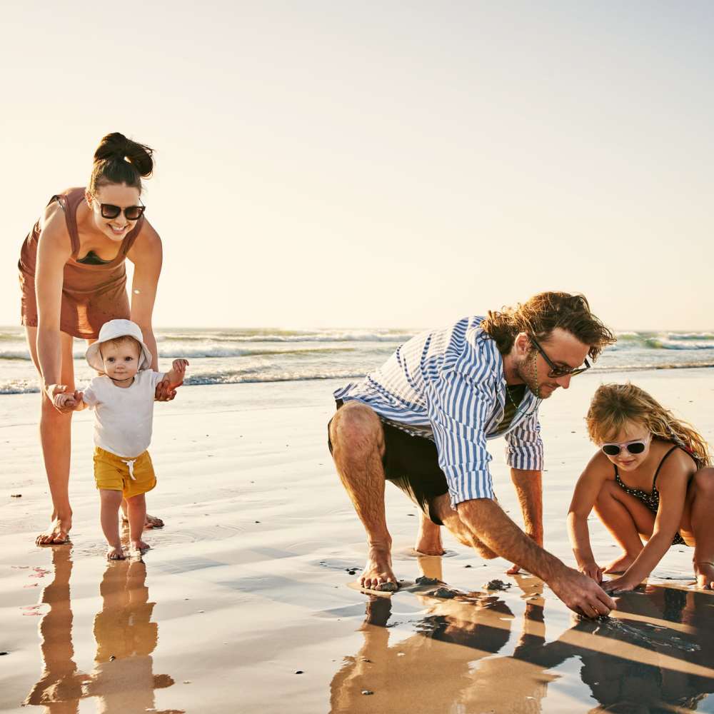 Family on the beach near Solero at Plantation in Plantation, Florida
