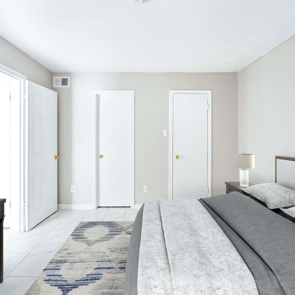 Bedroom with tiled flooring at The Sanctuary At 9430 in Houston, Texas