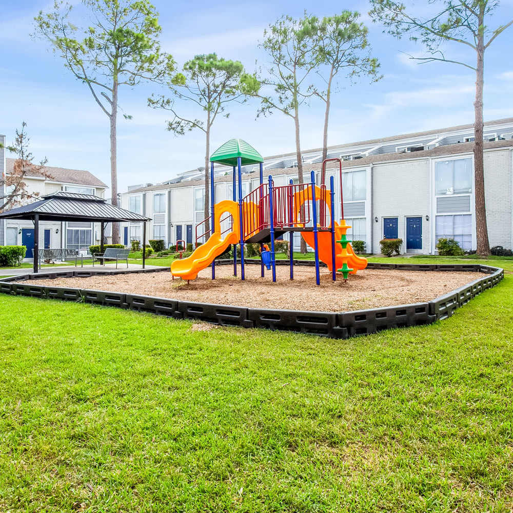 Childrens slide at The Sanctuary At 9430 in Houston, Texas