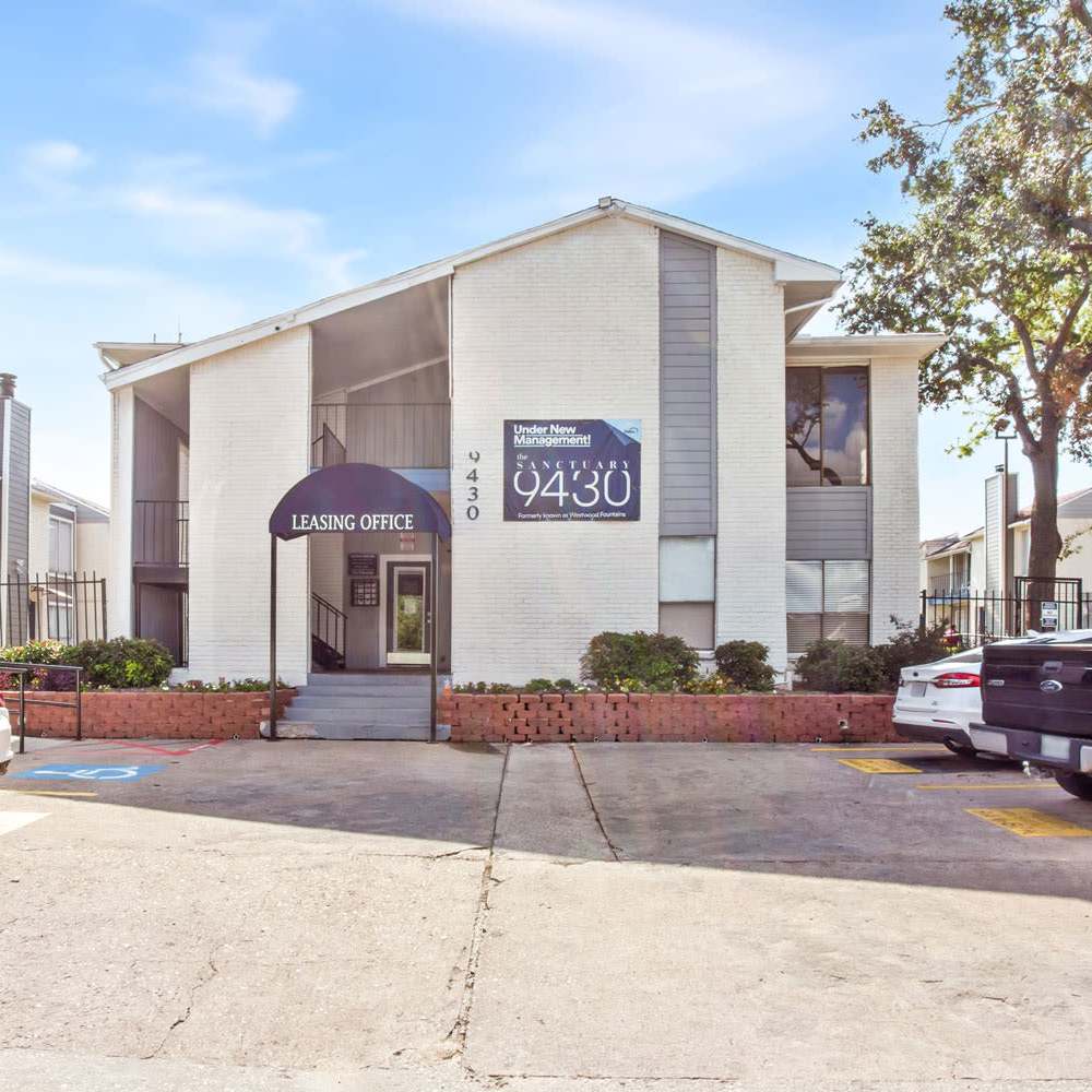 Leasing office at The Sanctuary At 9430 in Houston, Texas