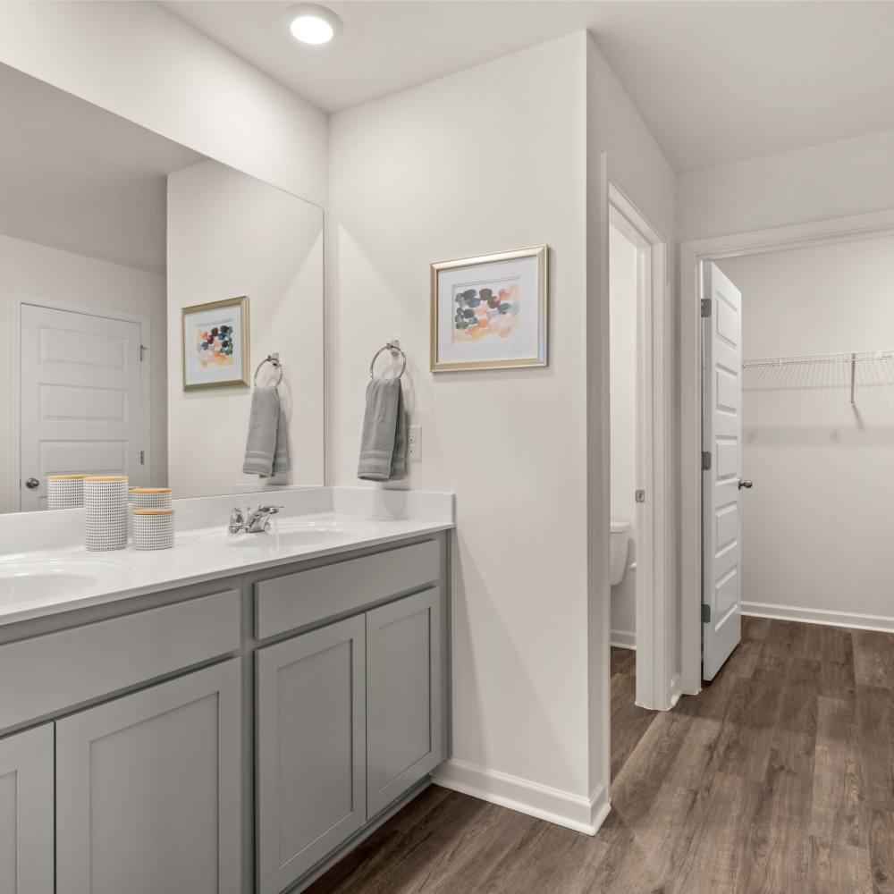 Spacious bathroom in a home at The Lakes at Statham in Statham, Georgia