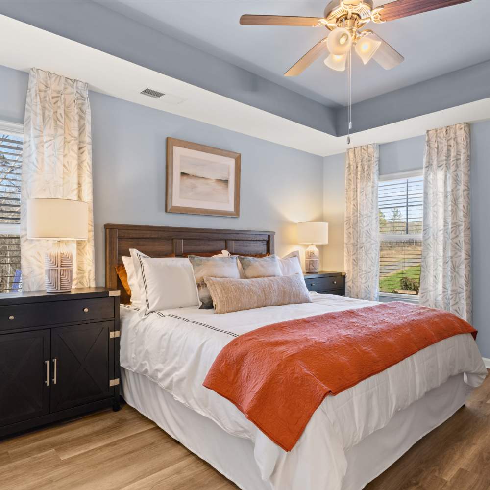 Cozy bedroom at The Lakes at Statham in Statham, Georgia