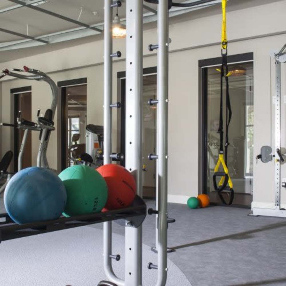 Equipped gym at Beacon 430 in Saint Petersburg, Florida
