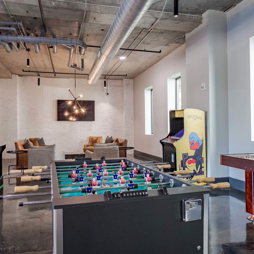 Game room at The Lofts at Twenty25 in Atlanta, Georgia
