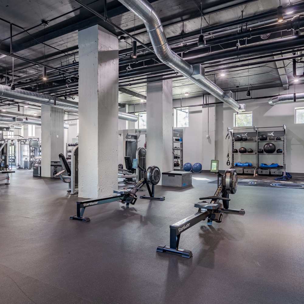 Rowing machines at The Lofts at Twenty25 in Atlanta, Georgia
