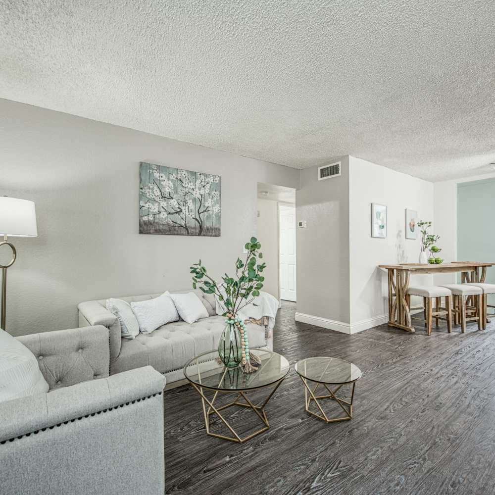 Open-concept living spaces at The Landing at Fancher Creek in Fresno, California, 