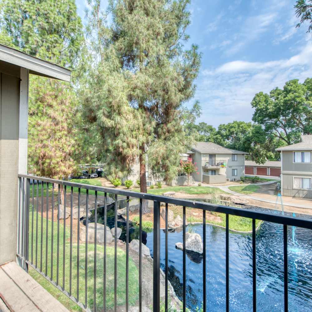 View of community from the balcony at The Landing at Fancher Creek in Fresno, California