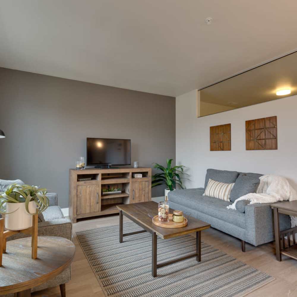 Living room at Lofts2 in Kenosha, Wisconsin
