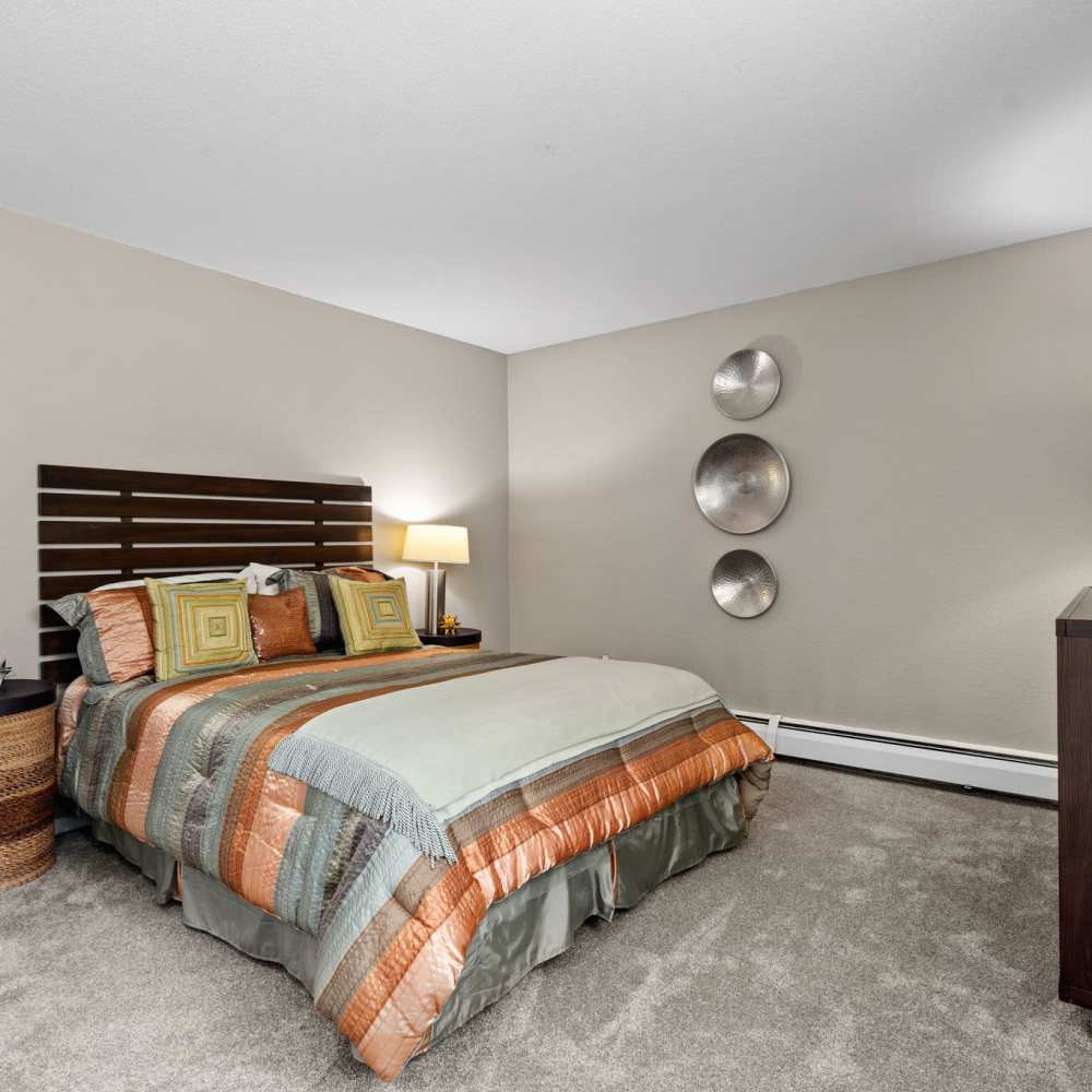 Bed room with air conditioning at Granite Ridge in Brooklyn Park, Minnesota