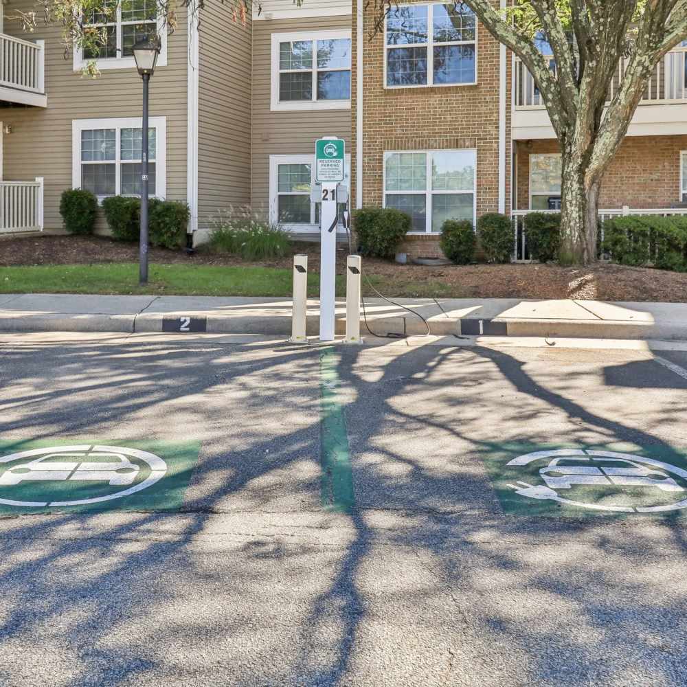 Electric vehicle charging station  at The Elms at Kingstowne in Alexandria, Virginia  