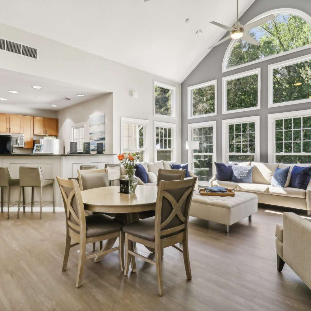 Clubhouse with seating area  at The Elms at Kingstowne in Alexandria, Virginia
