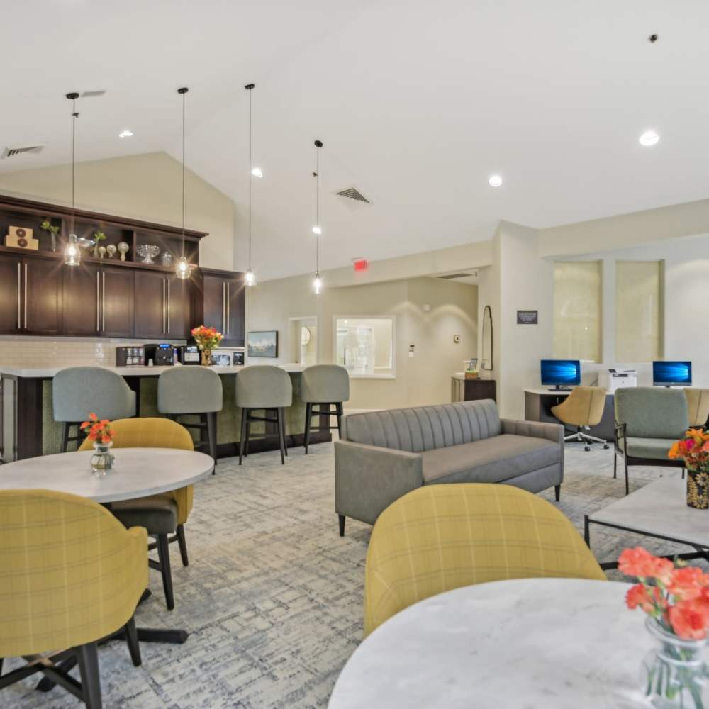 Large clubhouse at The Elms at Oakton in Fairfax,Virginia