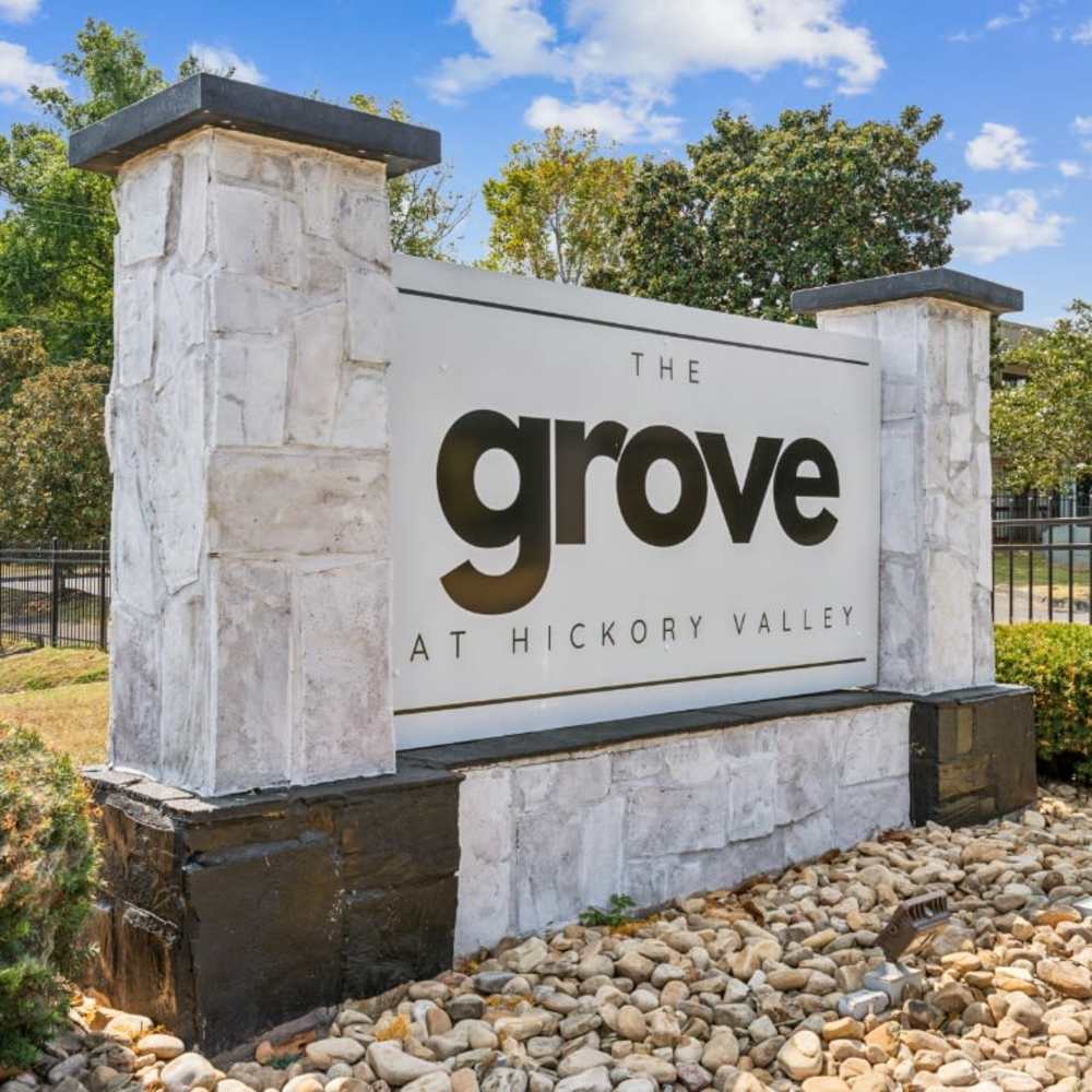Community sign at The Grove At Hickory Valley in Chattanooga, Tennessee