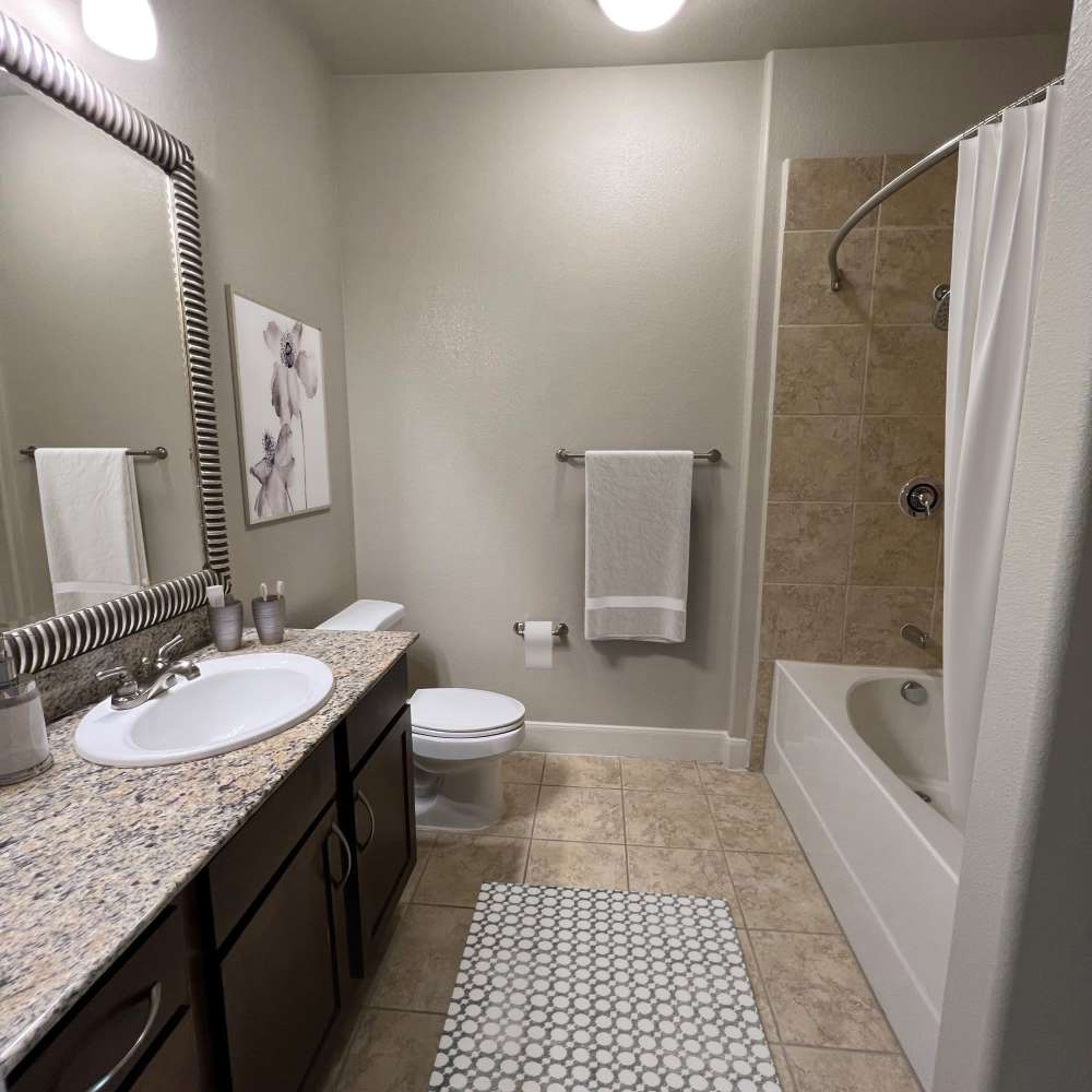 Modern bathrooms at Instrata Upper Kirby in Houston, Texas