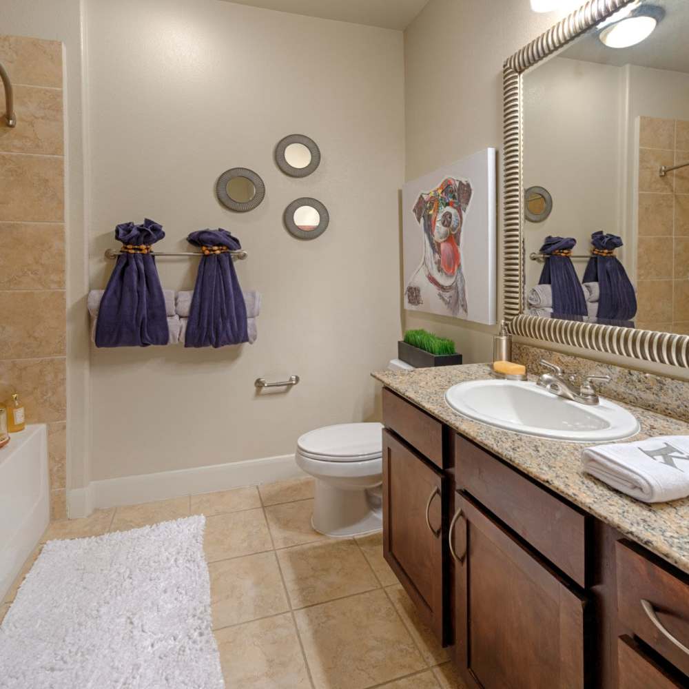 Spacious bathrooms at Instrata Upper Kirby in Houston, Texas