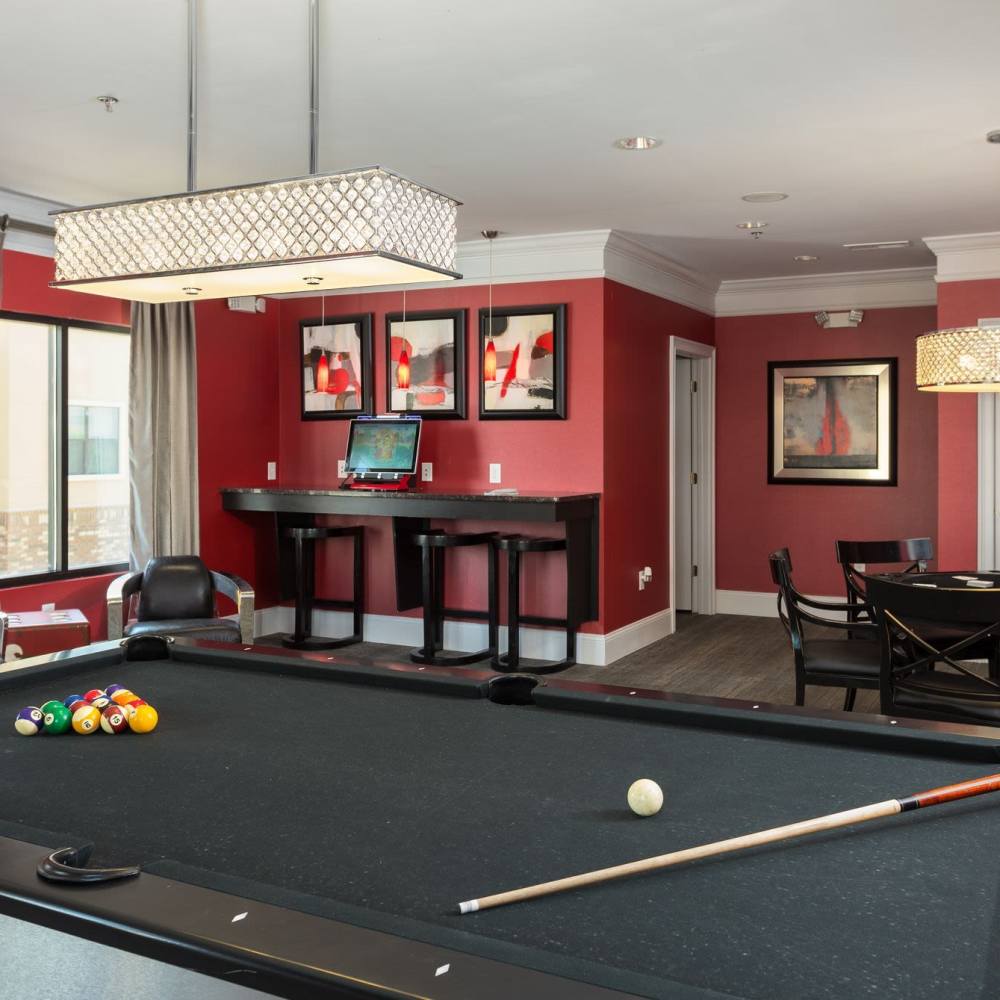Pool table at Terraces at Suwanee Gateway in Suwanee,Georgia