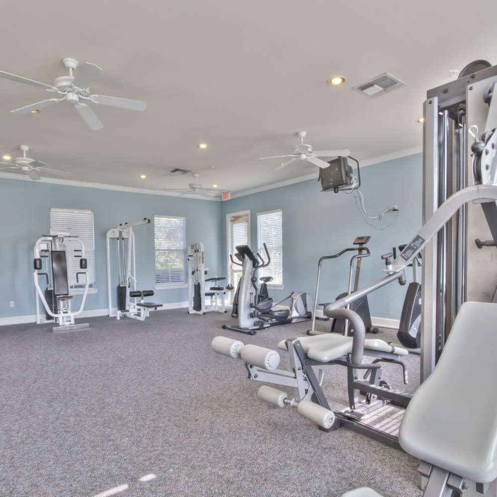 State-of-art fitness center at Arbors at the Reservoir in Ridgeland, Mississippi, 