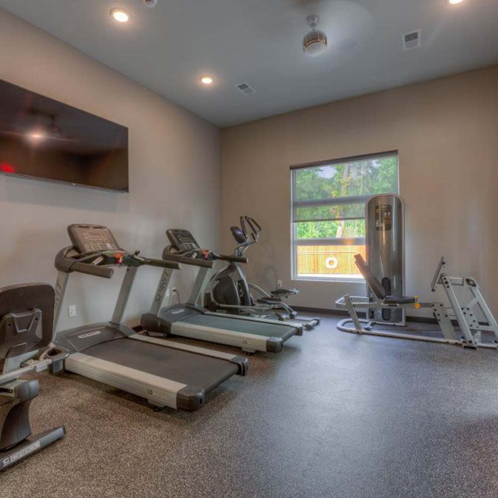modern gym at Ascent at Aldersgate in Little Rock, Arkansas