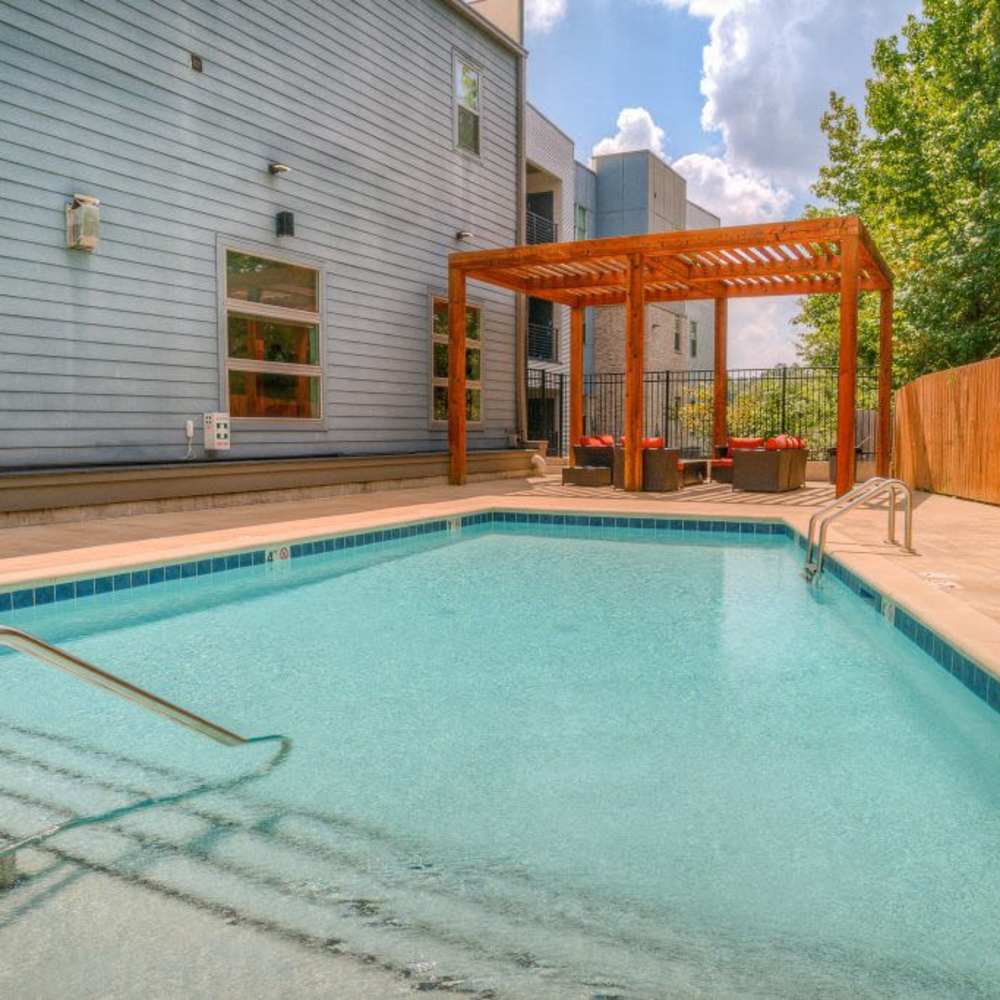 Modern pool at Ascent at Aldersgate in Little Rock, Arkansas