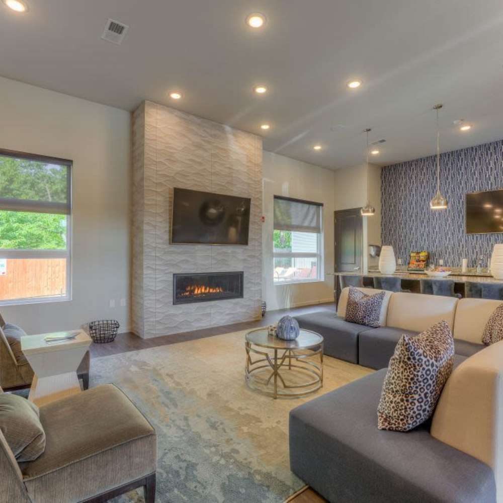 Modern lounge at Ascent at Aldersgate in Little Rock, Arkansas