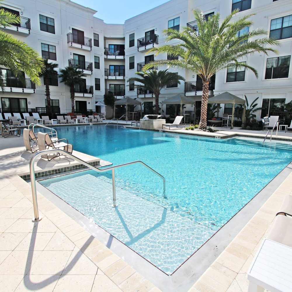 Modern pool at Beacon 430 in Saint Petersburg, Florida